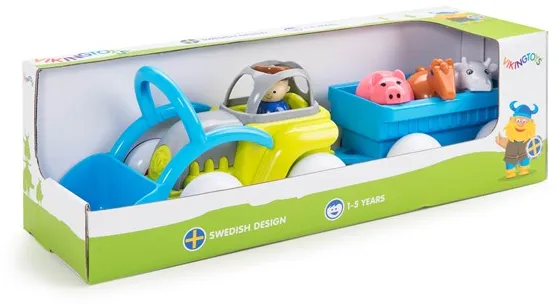 Viking Toys traktor med släp