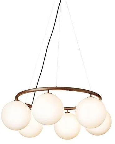 Nuura Miira 6 Circular Ljuskrona Mörkbrons/Opalvit