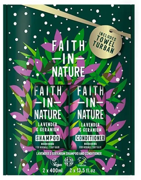 Faith in Nature Presentset Lavendel & Geranium Schampo & Balsam